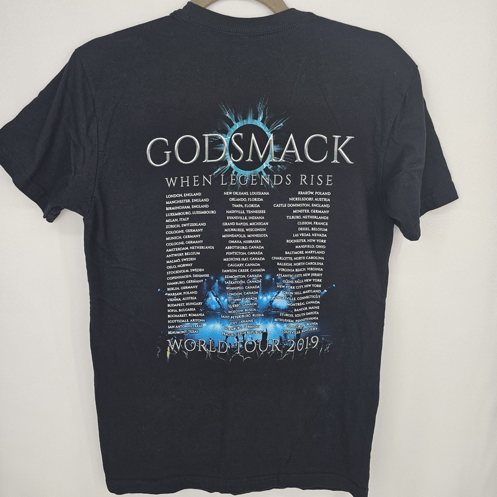Godsmack 2019 When Legends Rise Tour Black T-Shirt Small - Picture 2 of 3